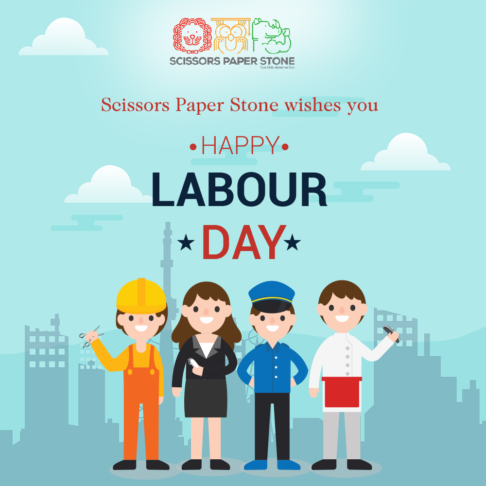 Scissors Paper Stone Wishes Happy Labour Day To All